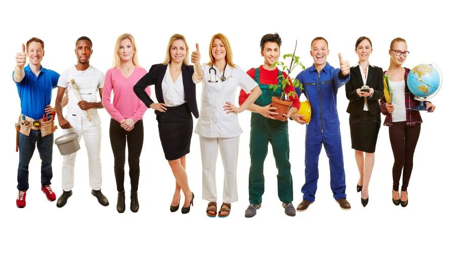 Mensen met een verschillend beroep Verschillende vak mensen bij elkaar